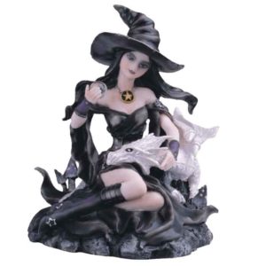 Witch With White Dragon Statue