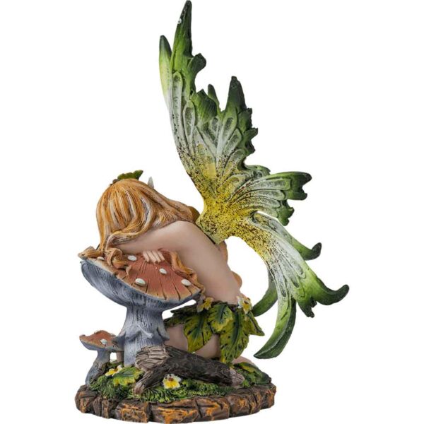 Sleeping Green Leaf Fairy Statue
