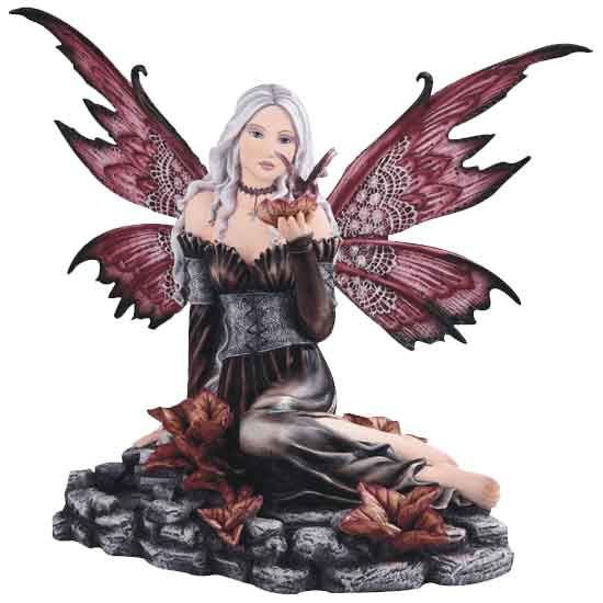 Black Fairy with Butterfly Statue