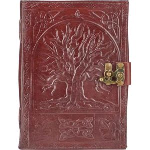 Large Leather Embossed Tree Of Life Journal With Lock