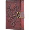 Leather Embossed Double Dragon Journal With Lock