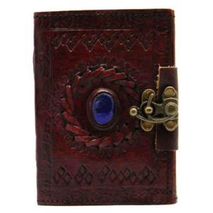 Small Embossed Stone Eye Leather Journal with Lock
