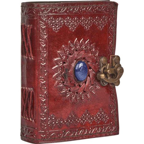 Small Embossed Stone Eye Leather Journal with Lock