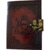 Triquetra Knot Embossed Leather Journal with Lock