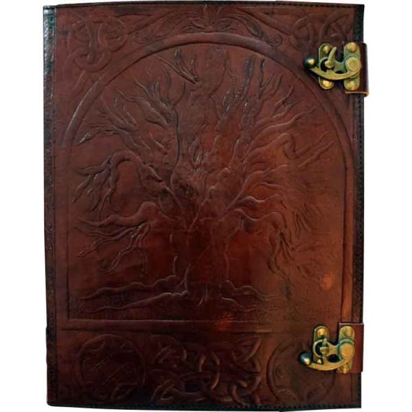 Large Tree of Life Leather Journal with Locks