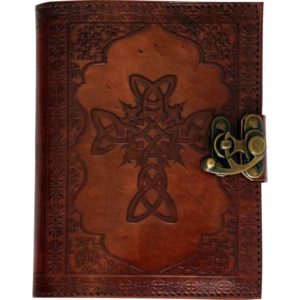 Celtic Cross Embossed Leather Journal