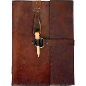Wooden Peg Leather Journal