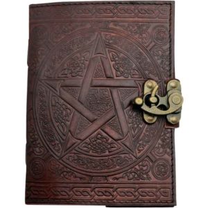 Brown Pentagram Embossed Leather Journal