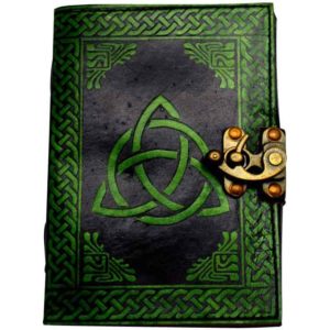 Black and Green Leather Triquetra Journal