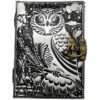 Black and Silver Leather Owl Journal