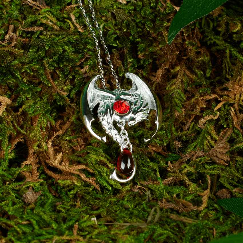 Fafnir Dragon Necklace by Anne Stokes