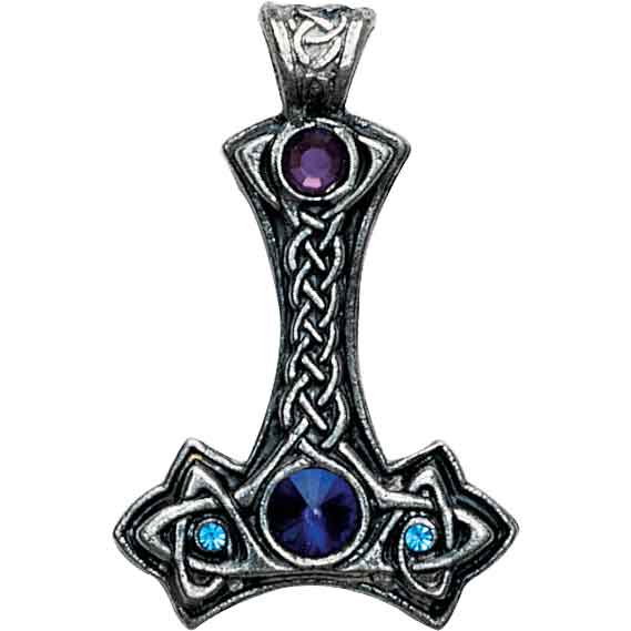 Jeweled Thor's Hammer Necklace