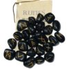 Black Agate Set of Rune Stones
