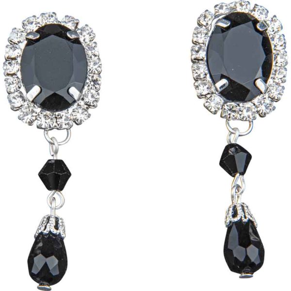 Dark Queen's Crystalline Necklace and Earring Set