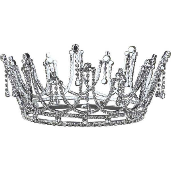 Silver Draped Crystal Crown