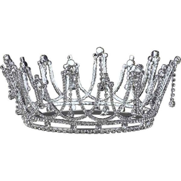 Silver Draped Crystal Crown