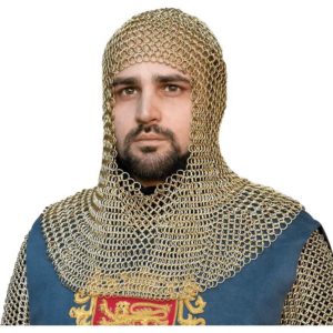 Brass Plated Chainmail Coif