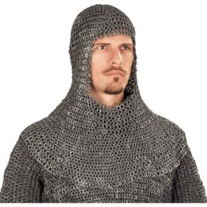 Riveted Dark Aluminum Chainmail Coif