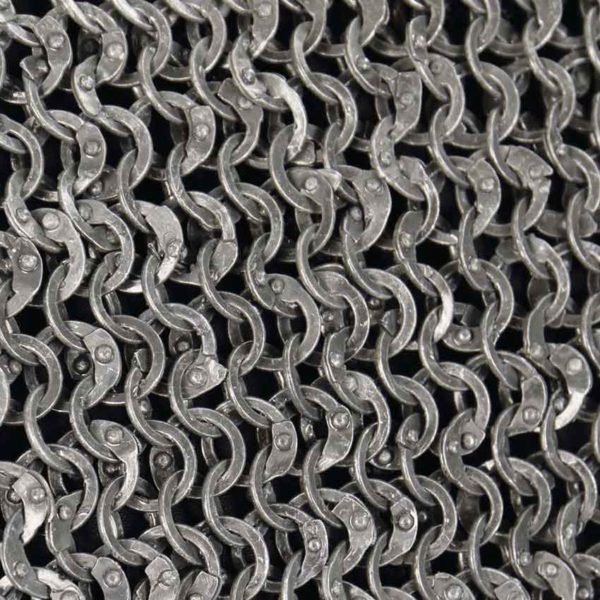 Riveted Dark Aluminum Chainmail Coif