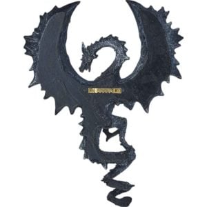 Grey Dragon With Sword Wall Plaque