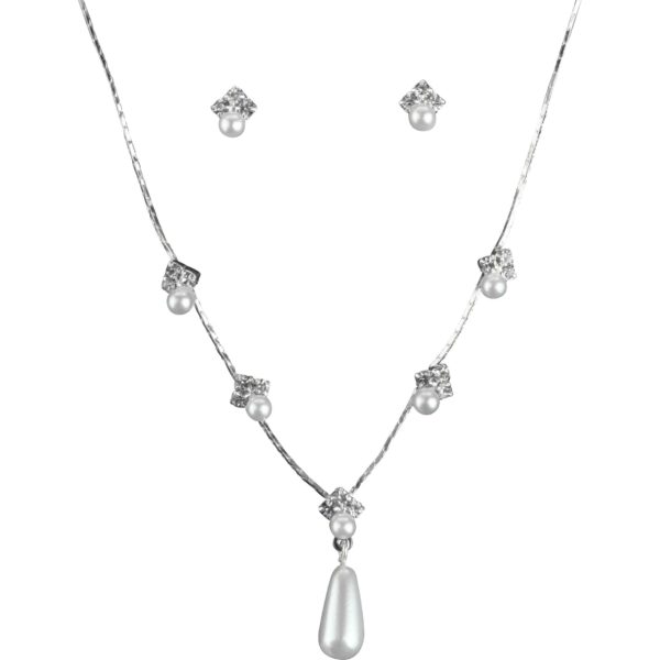 Pearl Drop Necklace and Earring Set