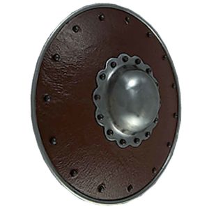 Scalloped Buckler Leather Covered - 9 Inch