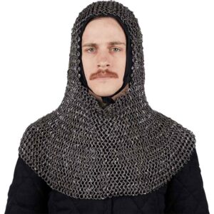 Round Ring Chainmail Coif - Dome Riveted