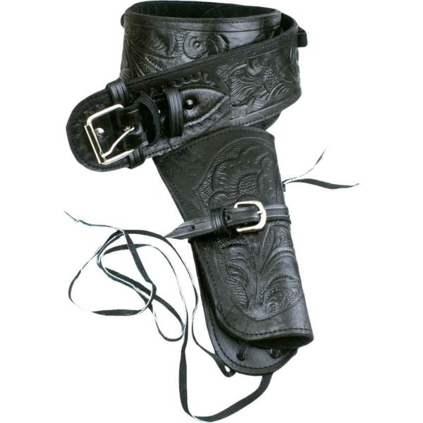 Single Tooled Black Western Holster