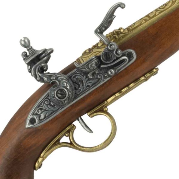 Left-Handed Brass Pirate Flintlock Pistol