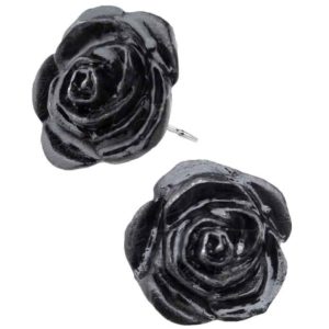 Black Rose Stud Earrings