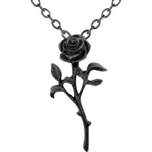 Black Rose in Bloom Necklace