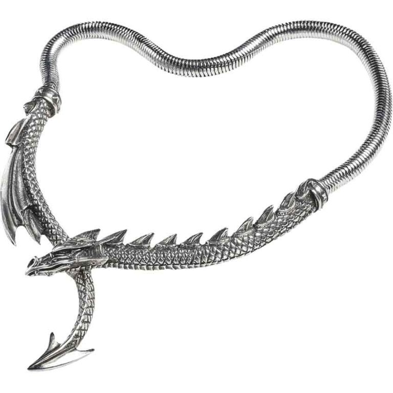 Collier ALCHEMY GOTHIC 'Dragon Lure' en forme de dragon
