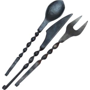 Cast Medieval Cutlery Set