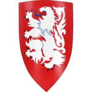 Red and White Leonine Heater Shield