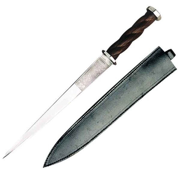 Engraved Steel Rondel Dagger