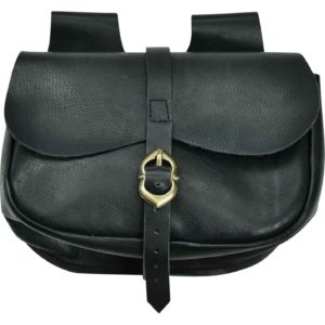 Black Medieval Leather Pouch