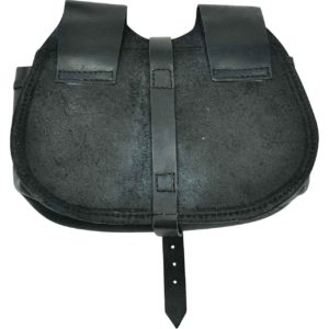 Black Medieval Leather Pouch