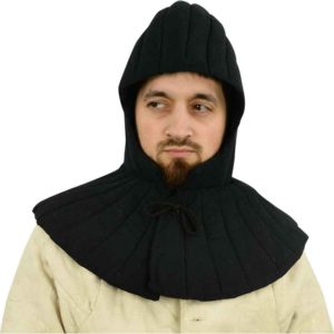 Black Padded Arming Hood with Collar