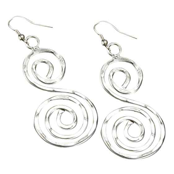 Silver Double Spiral Earrings