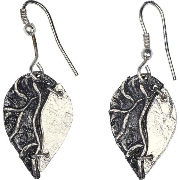 Antiqued Silver Leaves Necklace and Earring Set