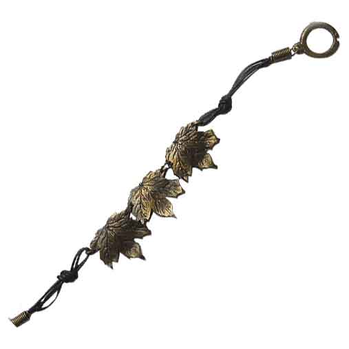 Antique Brass Maple Leaf Bracelet