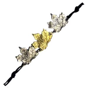 Alternating Brass and Silver Maple Leaf Bracelet
