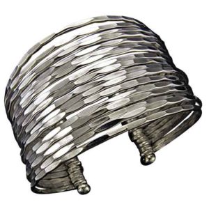 Banded Silver Cuff Bracelet