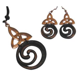 Copper Triquetra Spiral Jewelry Set