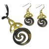 Brass Triquetra Spiral and Jewelry Set