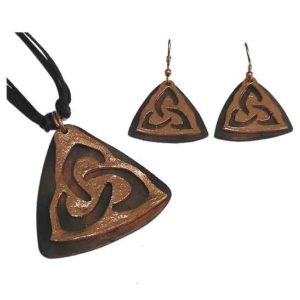 Copper Triquetra Jewelry Set