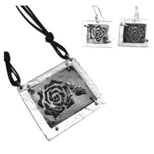 Silver Rose Jewelry Set
