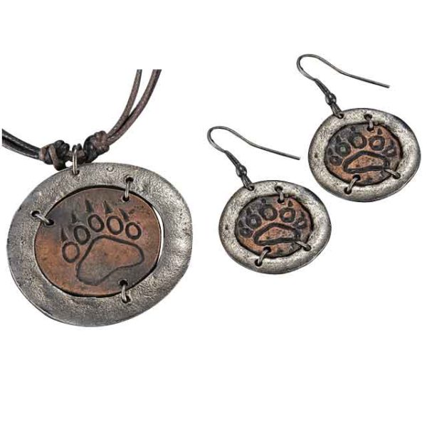 Antiqued Bear Claw Jewelry Set