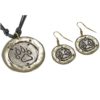 Brass Dog Paw Jewelry Set