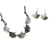 Silver and Copper Ginkgo Jewelry Set
